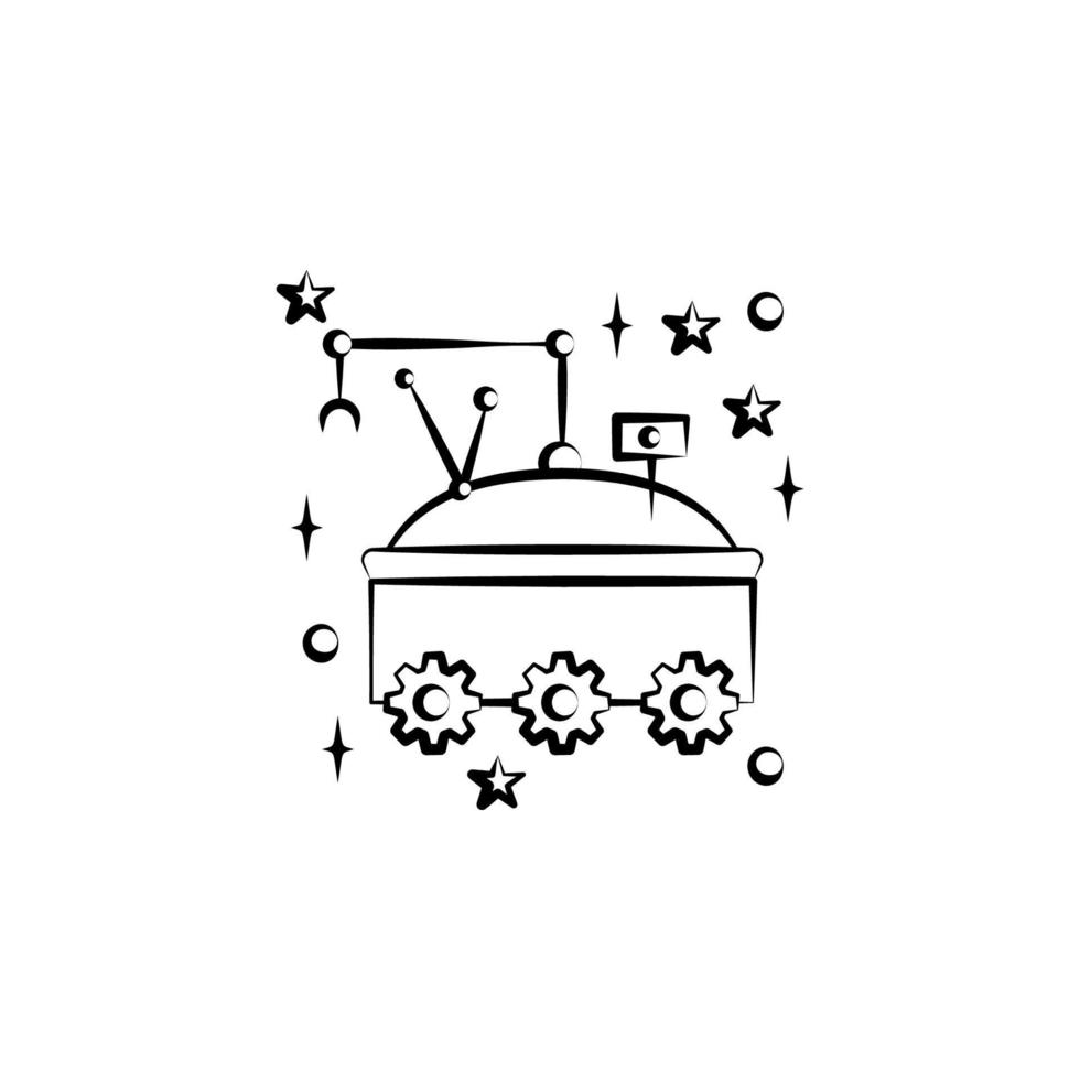 Mars robot vector icon illustration