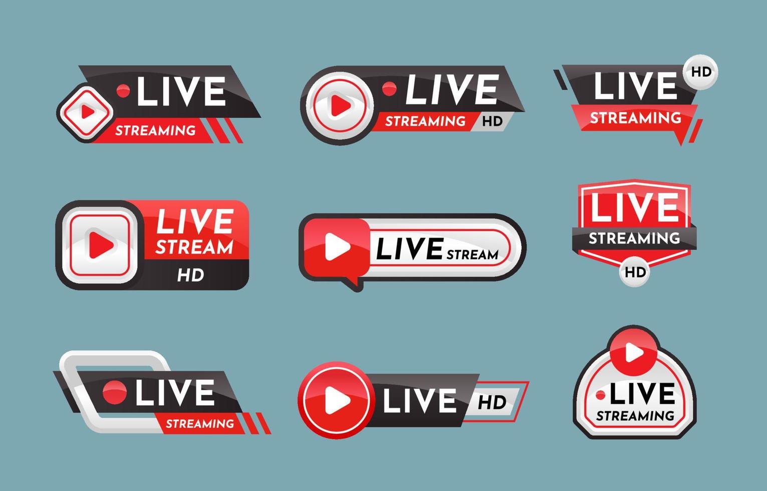 Live Streaming Label Template vector