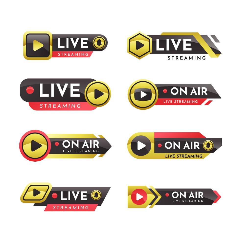 Live Video Label Template vector