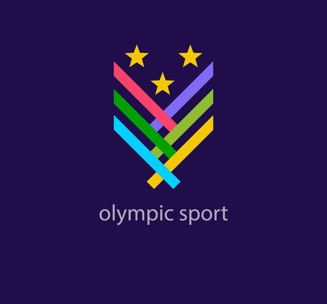 Olympic sport star line logo. vector