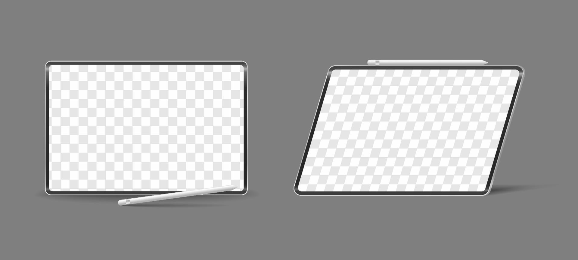 3D Grey Tablet Mockup Template vector