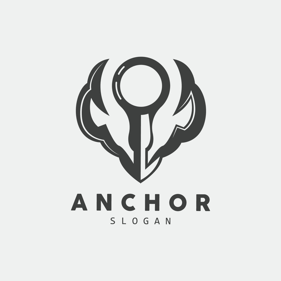 Anchor Logo, Ocean Ship Vector, Simple Minimalist Design, Anchor Icon, Spartan, Ocean, Symbol Template Illustration vector