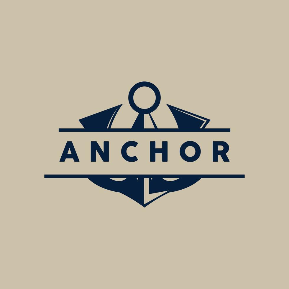 Anchor Logo, Ocean Ship Vector, Simple Minimalist Design, Anchor Icon, Spartan, Ocean, Symbol Template Illustration vector