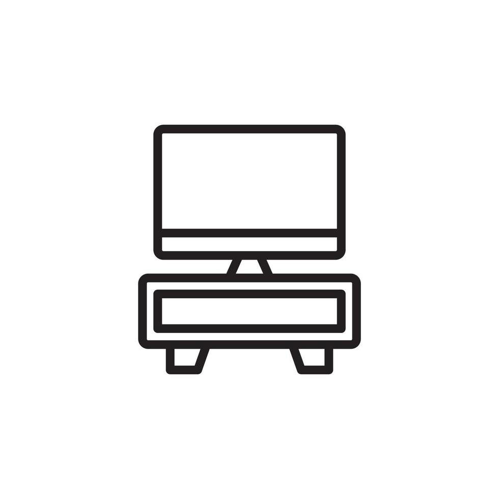 tv table icon vector for website, UI Essential, symbol, presentation