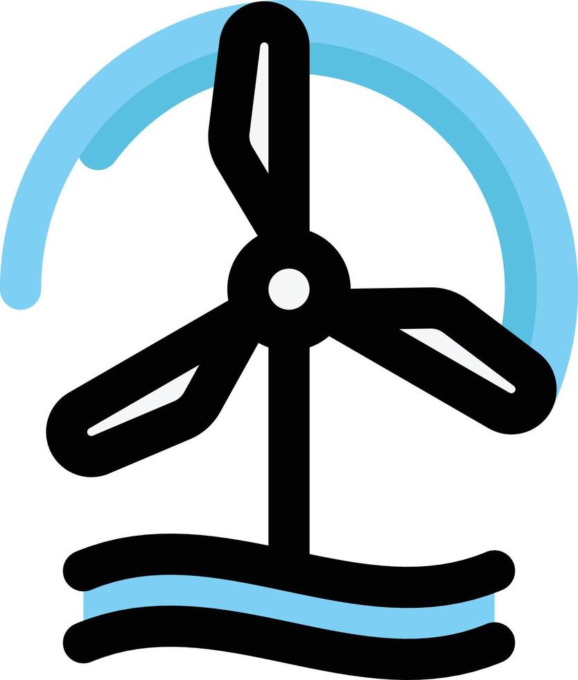 energía verde costa afuera turbina viento vector