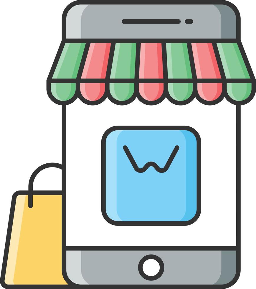 shopping app ecommerce vector