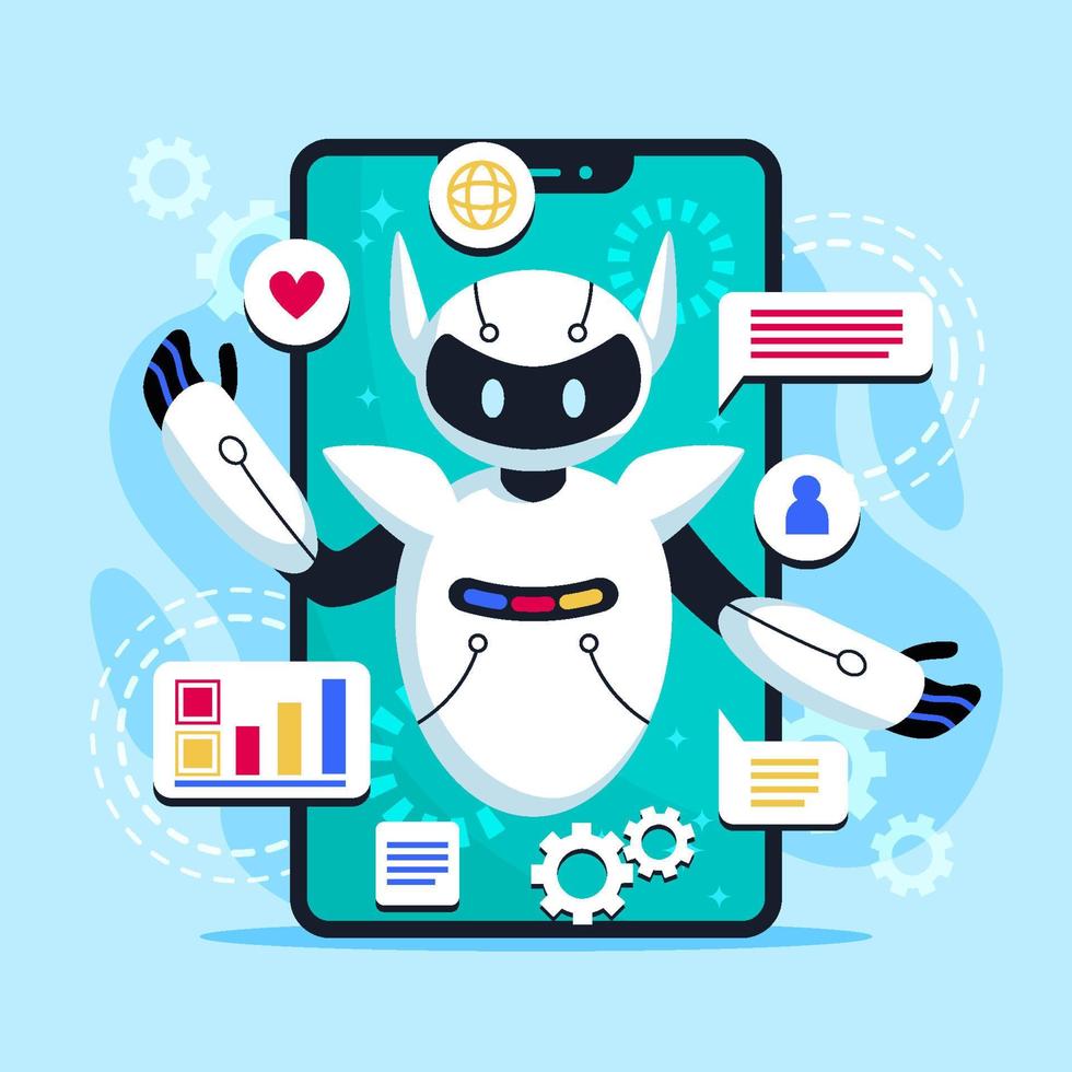 Smart Artificial Intelligence Chatbot vector