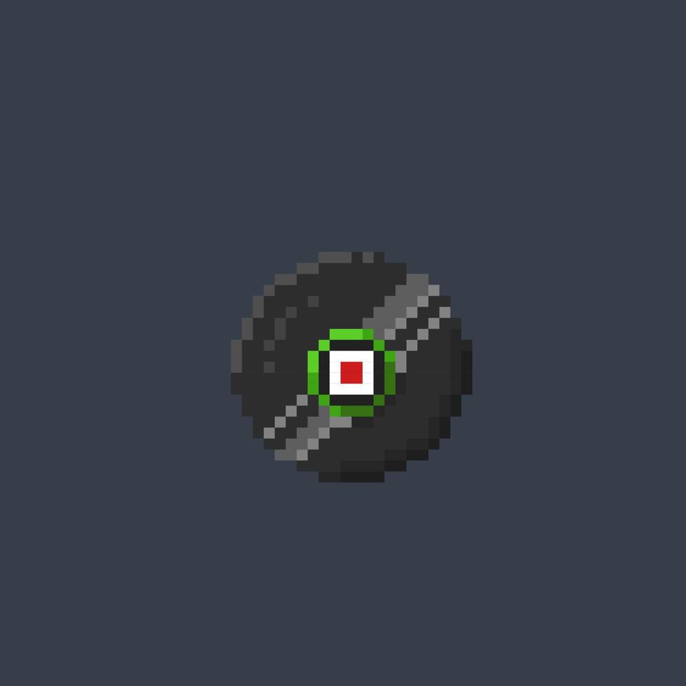 black disc in pixel art style vector