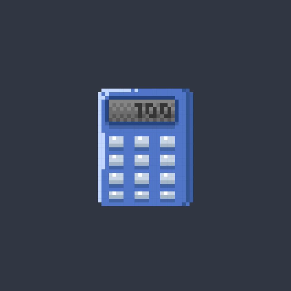 calculator in pixel art style vector