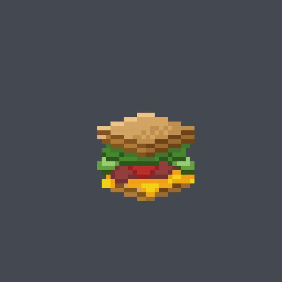 sandwich in pixel art style vector