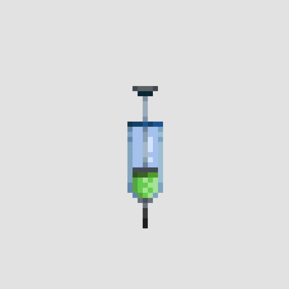 a syringe in pixel art style vector