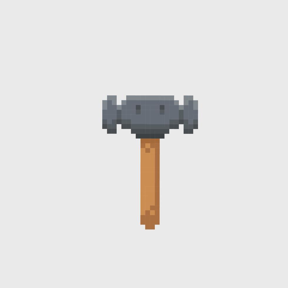 hammer in pixel art style vector