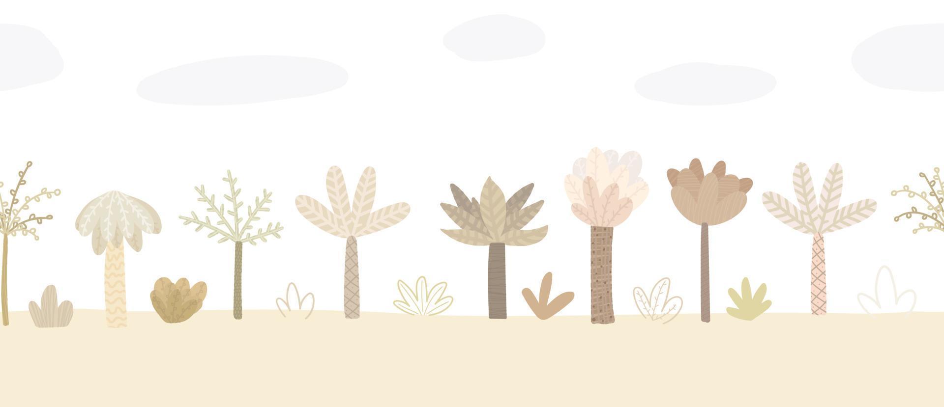 palm tree illustration, vector childish design