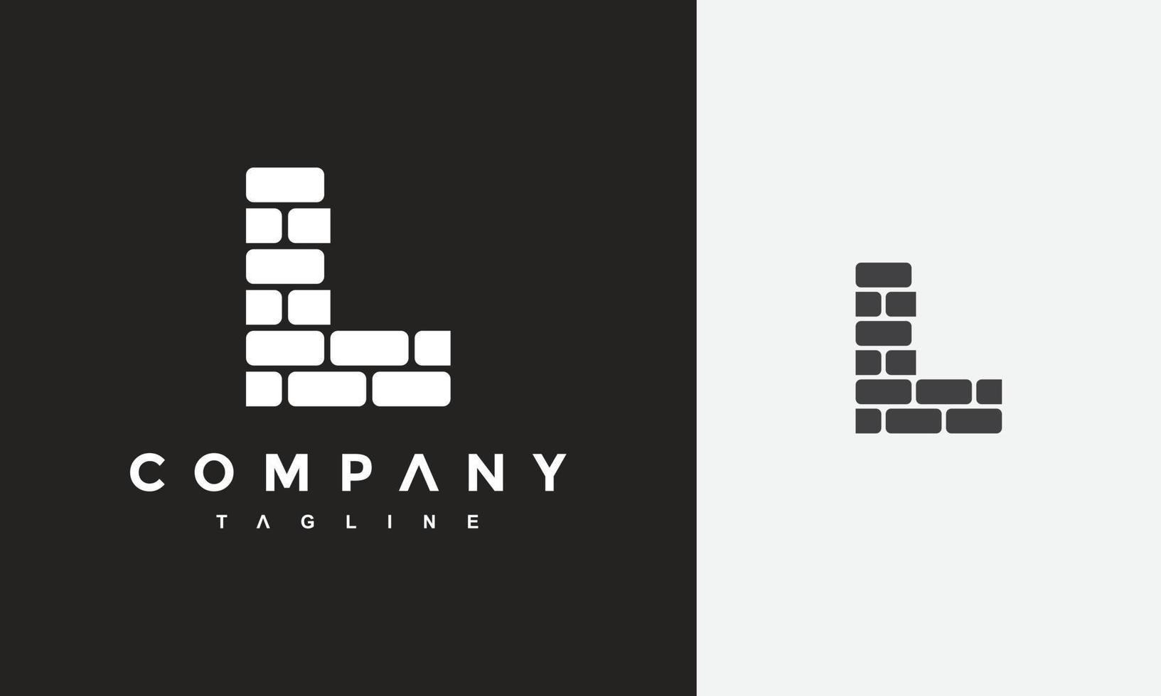 initials L brick logo vector