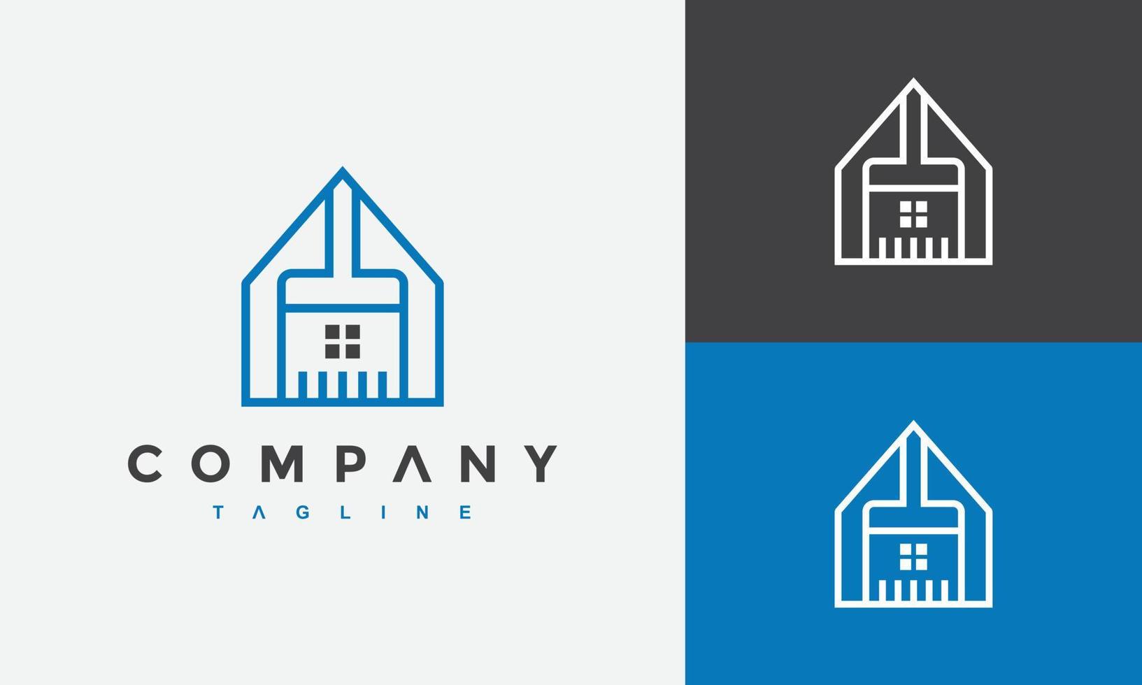 home paint brush logo vector