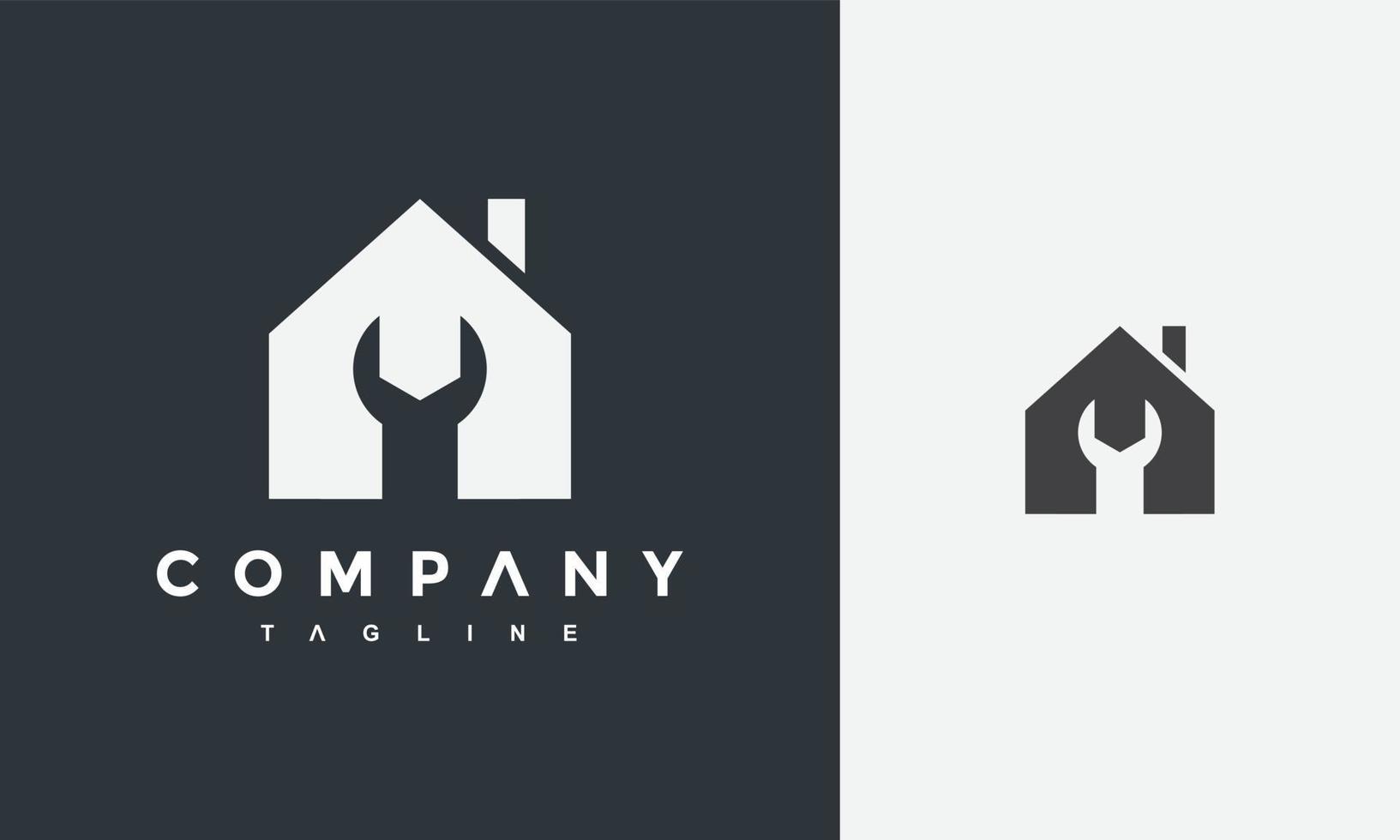 home real estate wrench logo vector