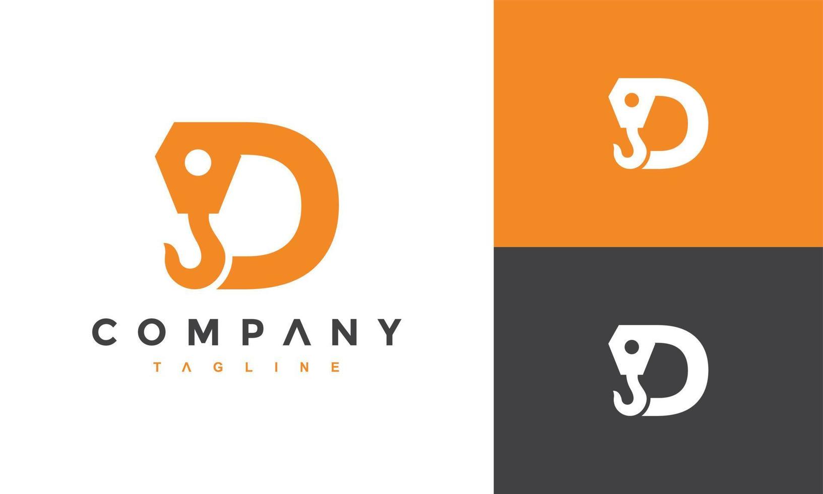 initial D crane logo vector