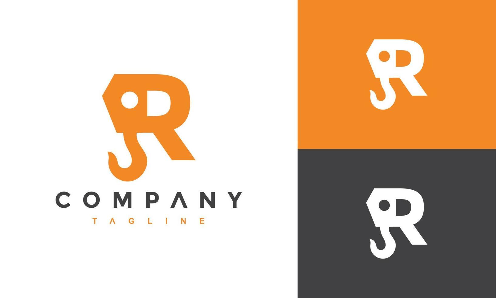 initial R crane logo vector
