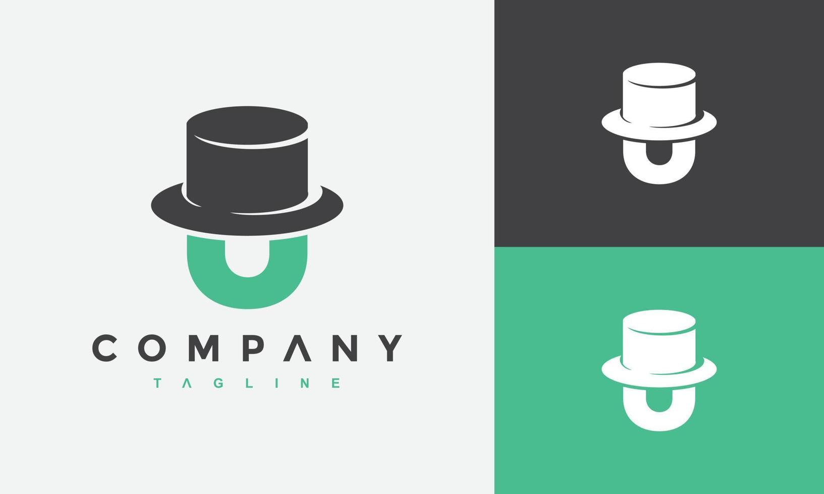 initial U hat logo vector