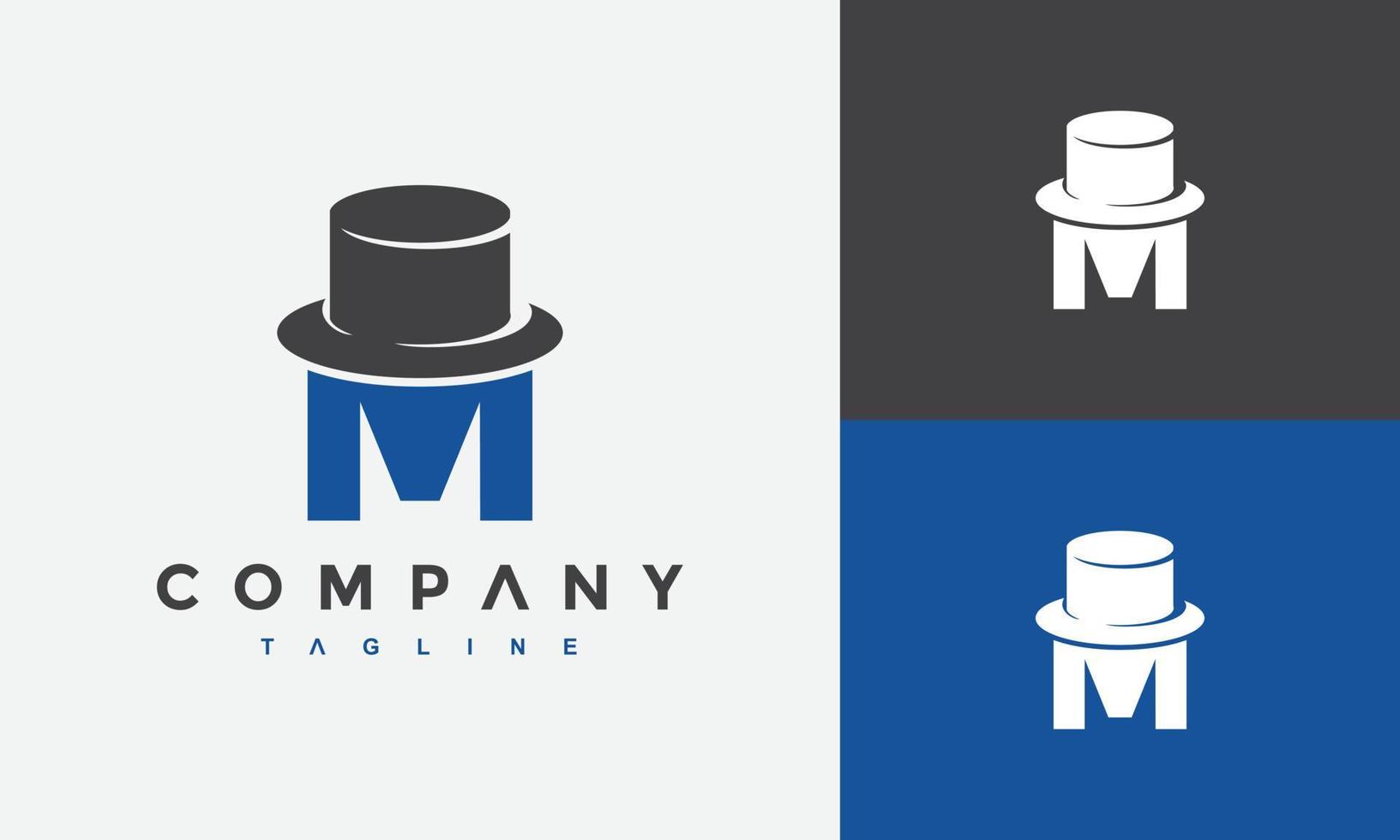 initial M cap logo vector