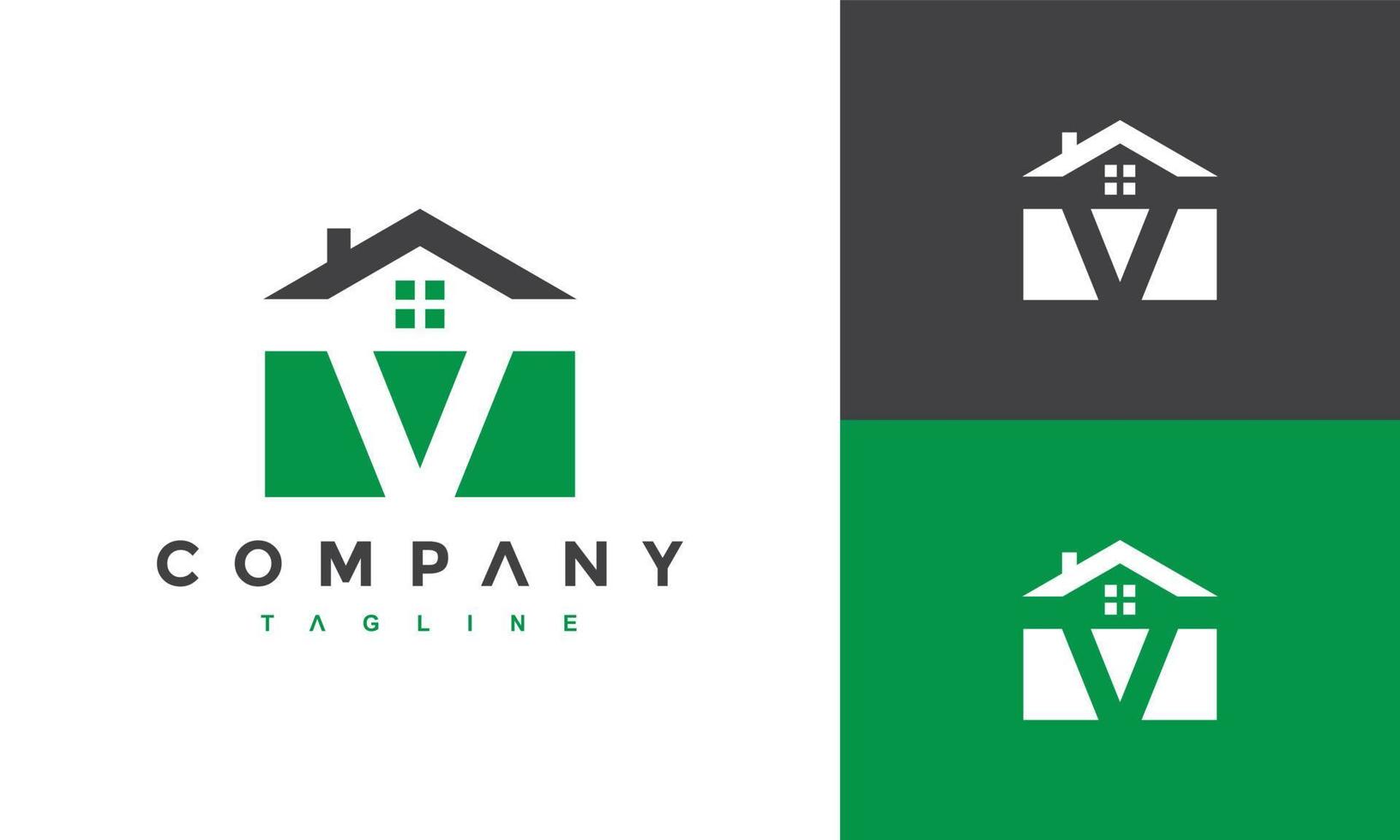 initial V home logo vector