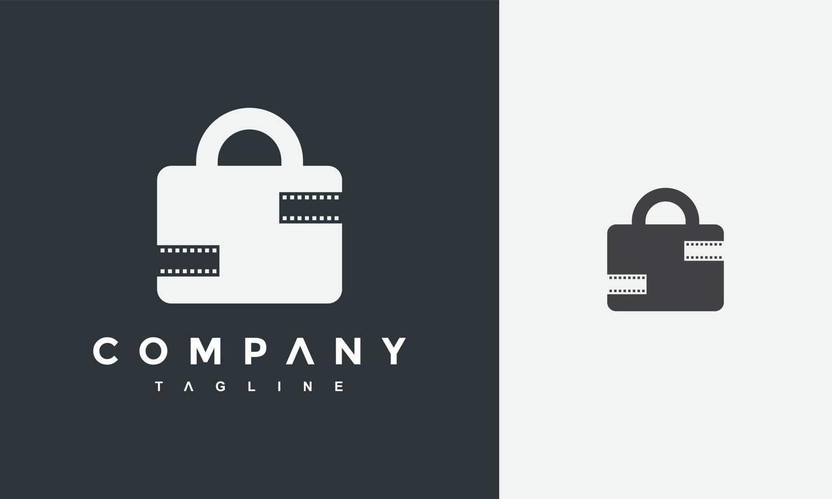 movie logo suitcase vector