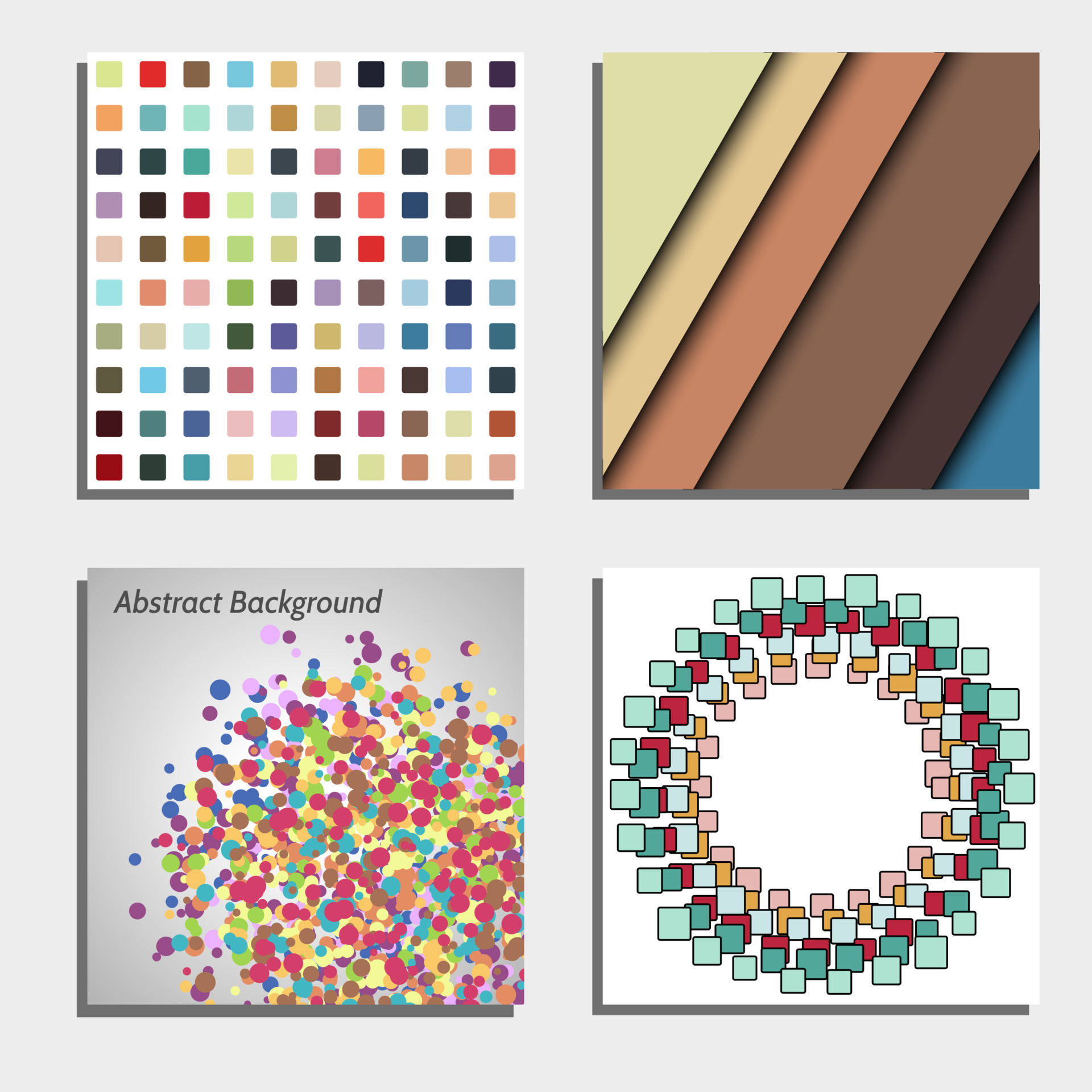 Set of four beautiful abstract backgrounds. Vector illustration