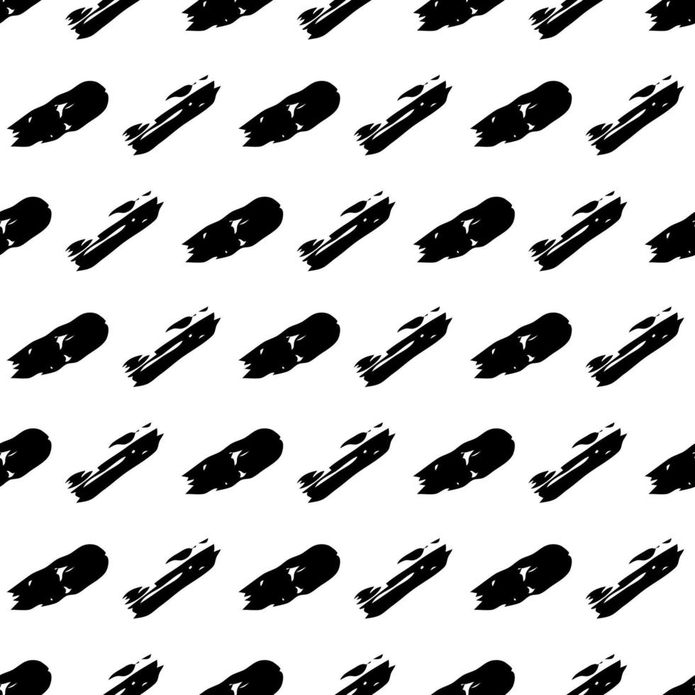 Seamless pattern with dark hand drawn scribble smear on white background. Abstract grunge texture. Vector illustration
