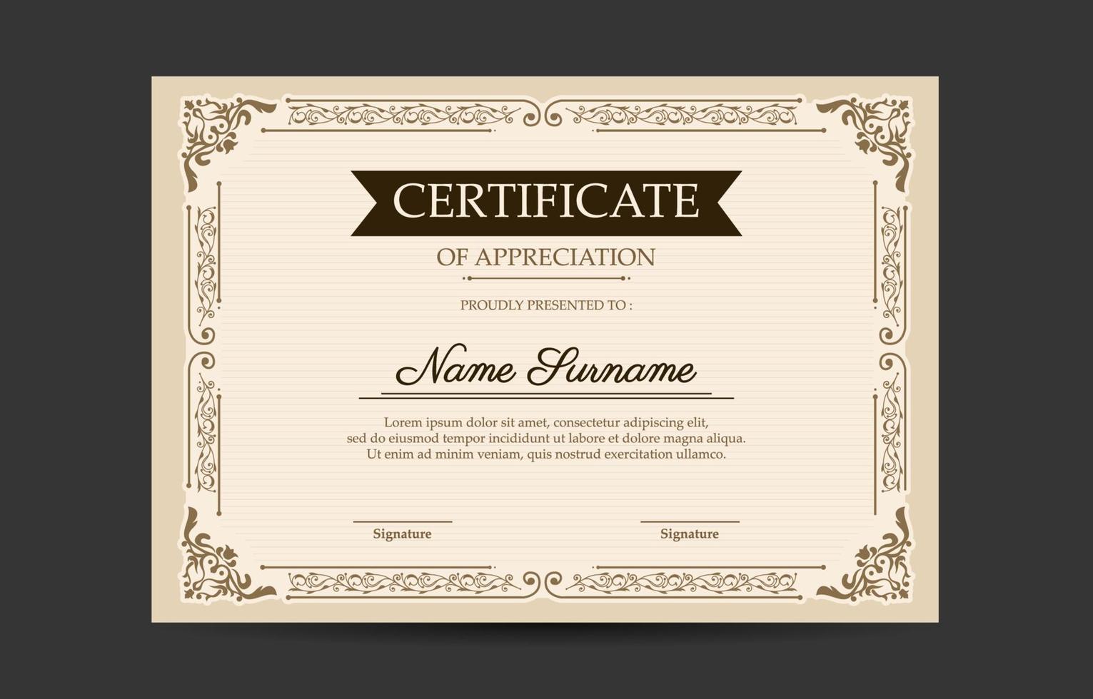 Classic Certificate Template vector