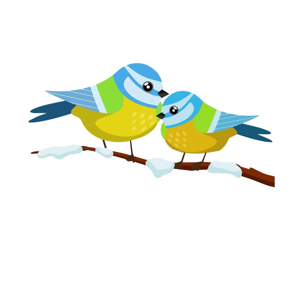 Titmouse bird. Cute forest animal. Cartoon flat illustration vector