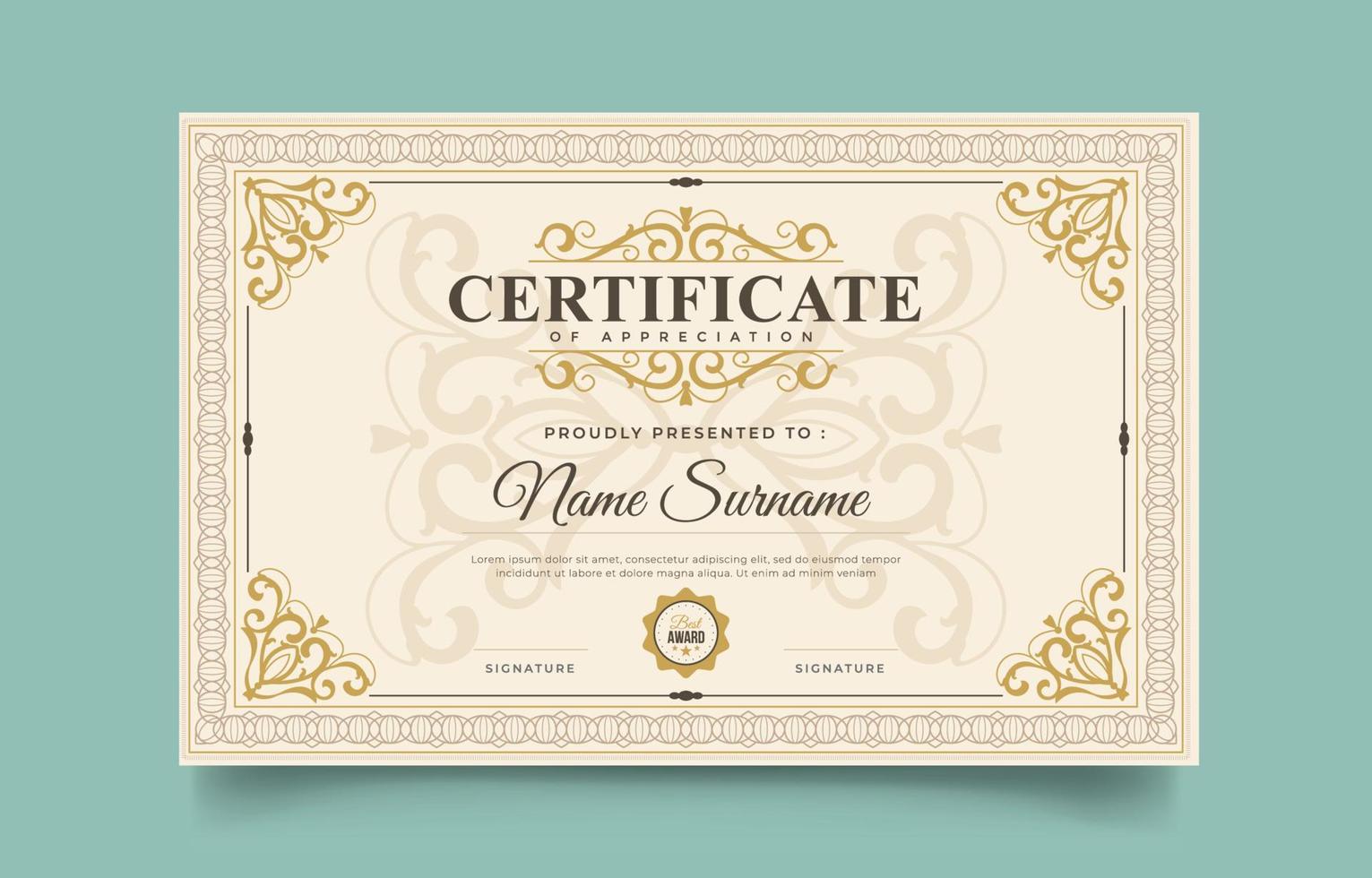 Classic Elegant Certificate vector