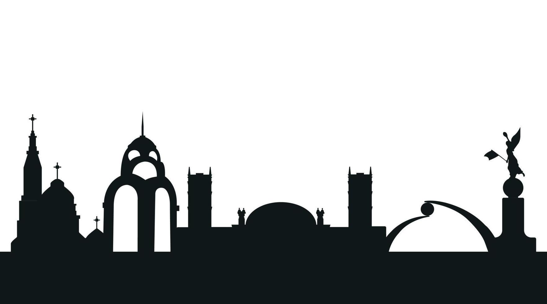 Kharkov famous places skyline silhouette vector illustration