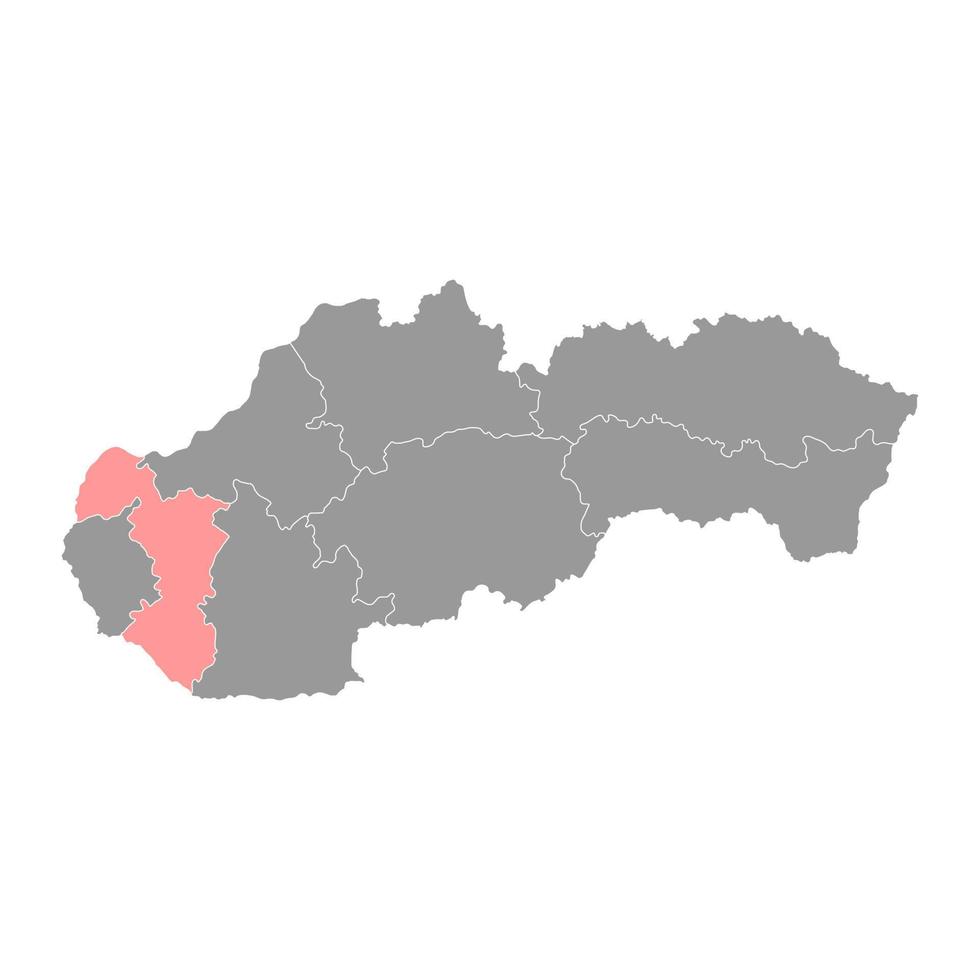 trnava mapa, región de Eslovaquia. vector ilustración.