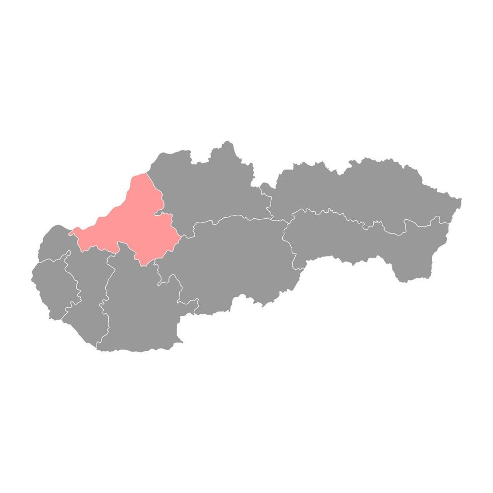 trencin mapa, región de Eslovaquia. vector ilustración.