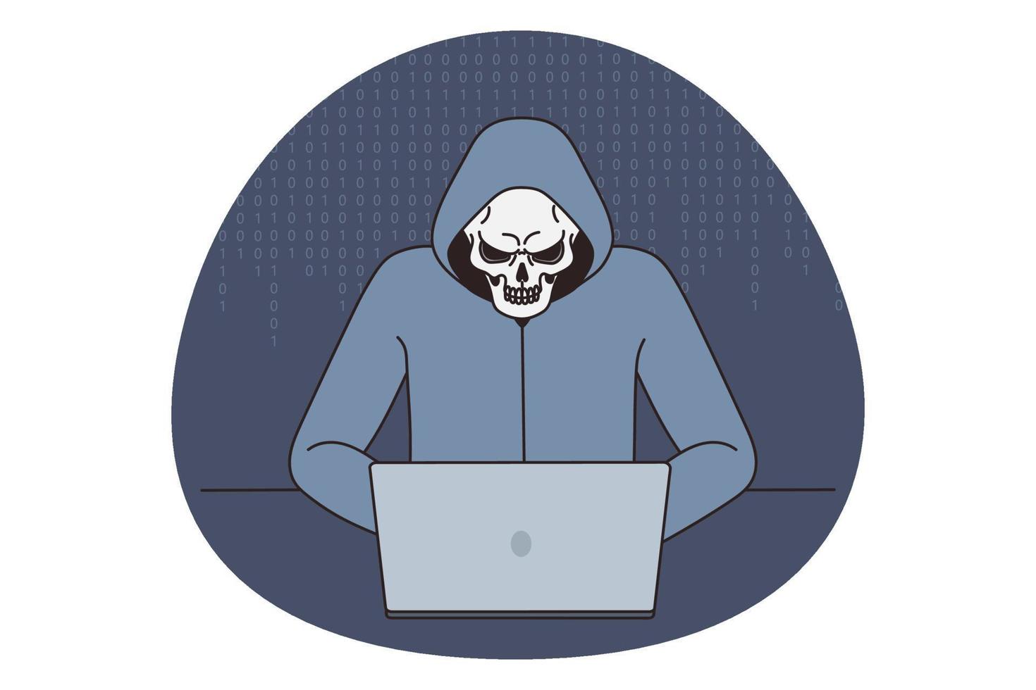 Anonymous hacker break in computer system vector