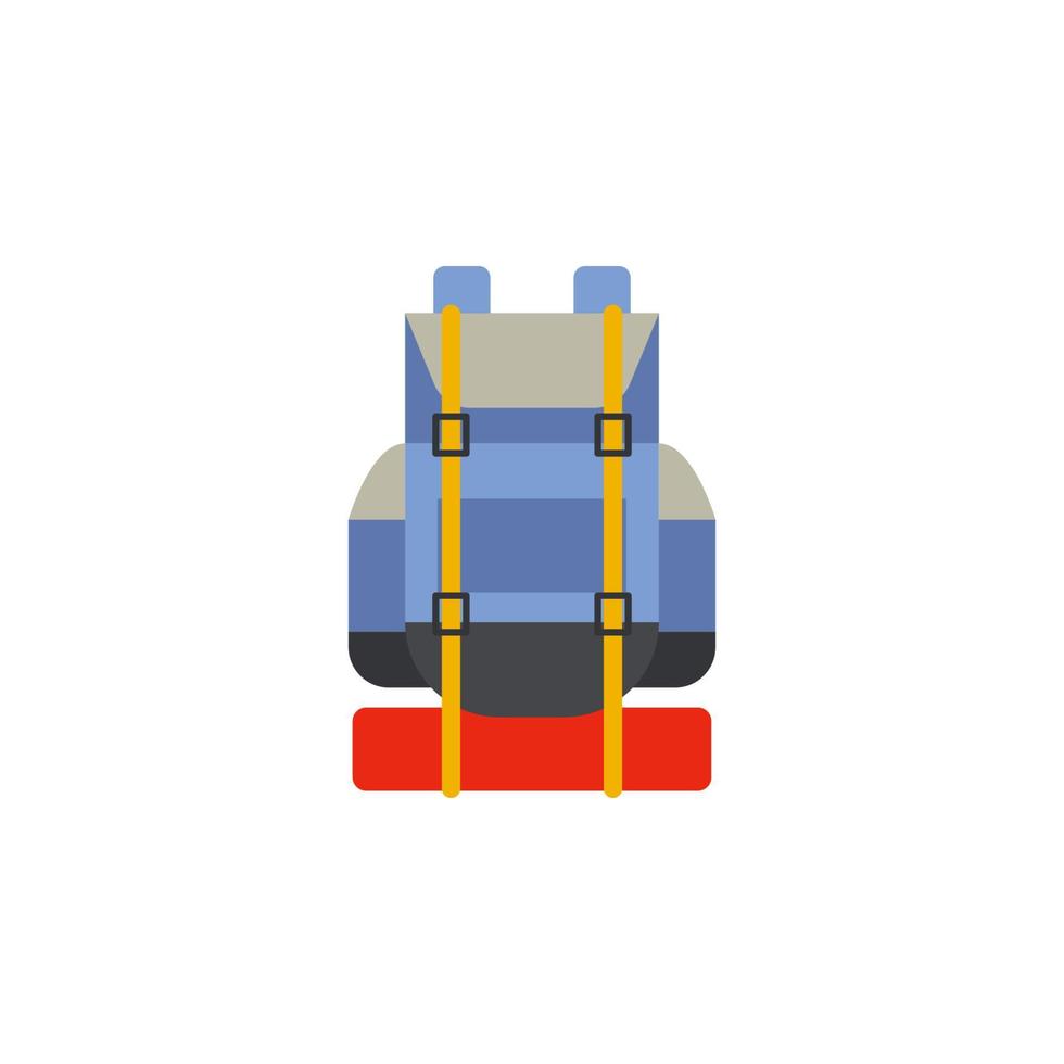 cámping mochila de colores vector icono ilustración