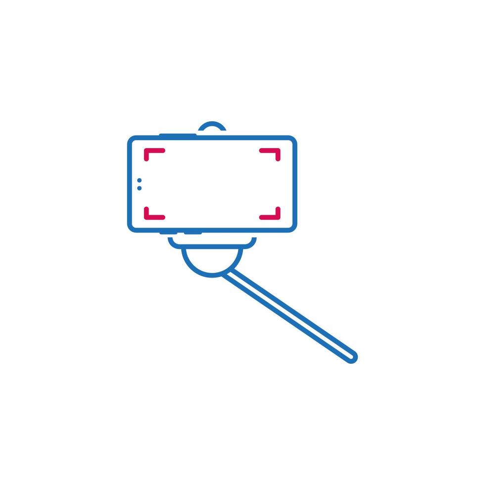 camera, photo, selfie, stick, phone vector icon illustration