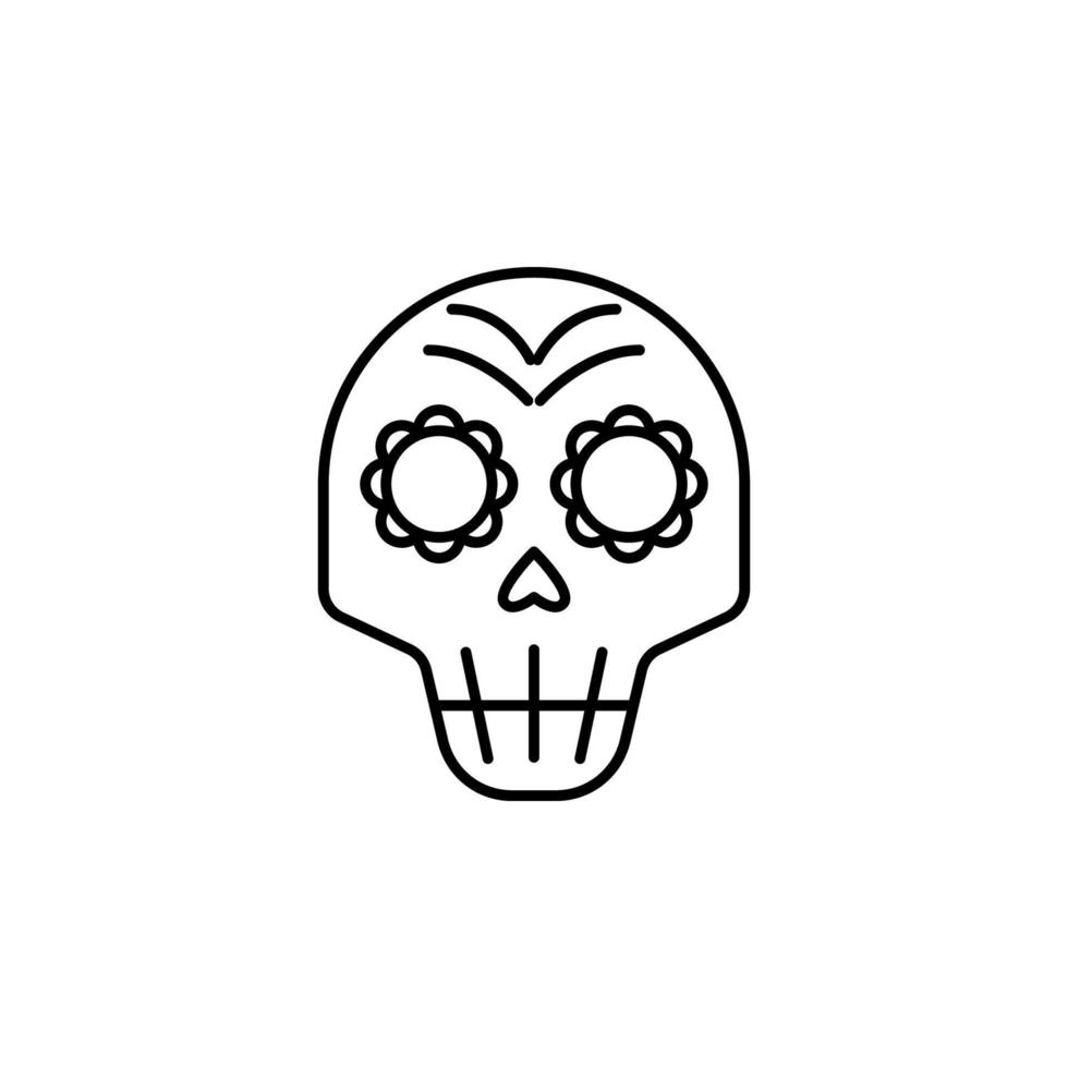 day of the dead, skull vector icon illustration
