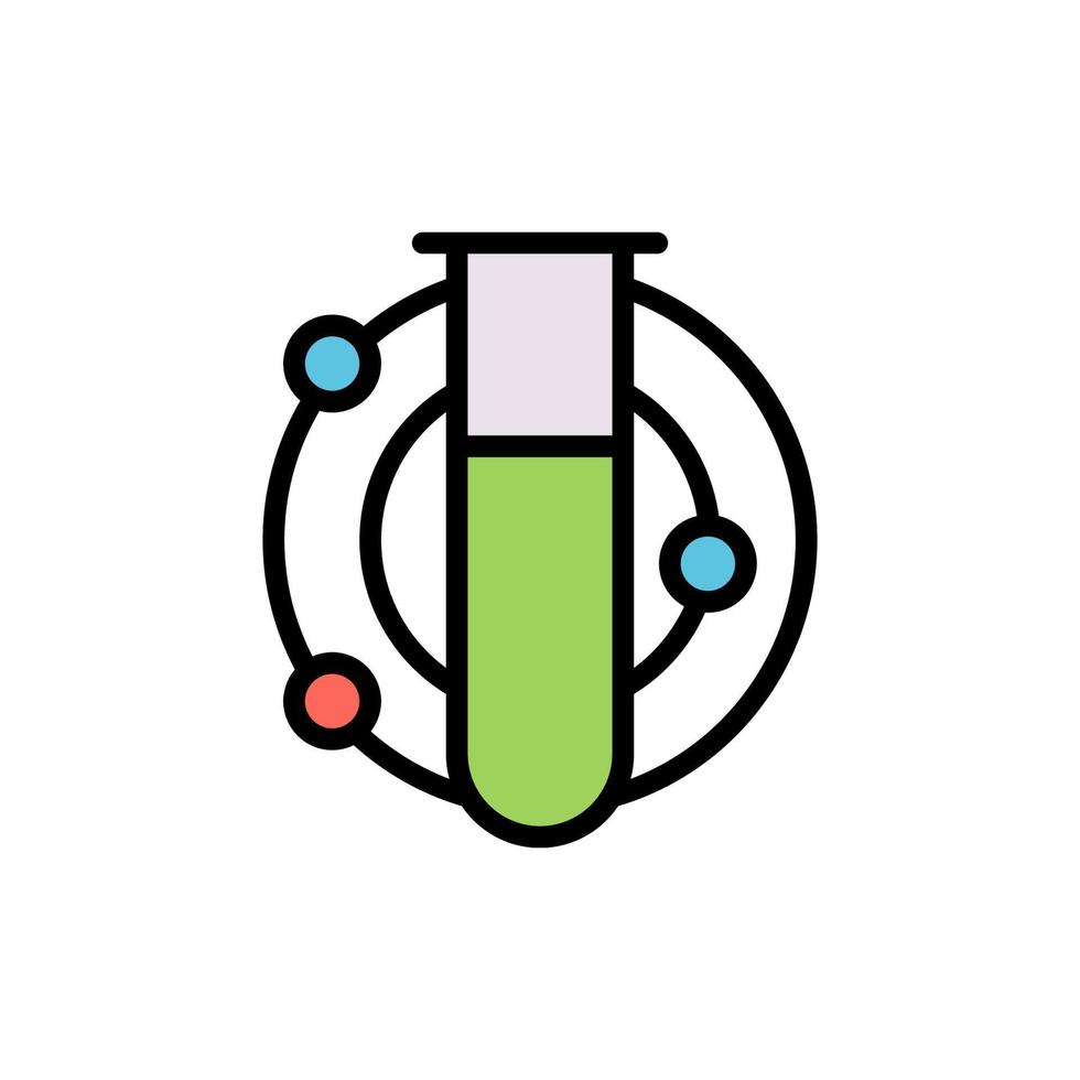 Flask, atom vector icon illustration