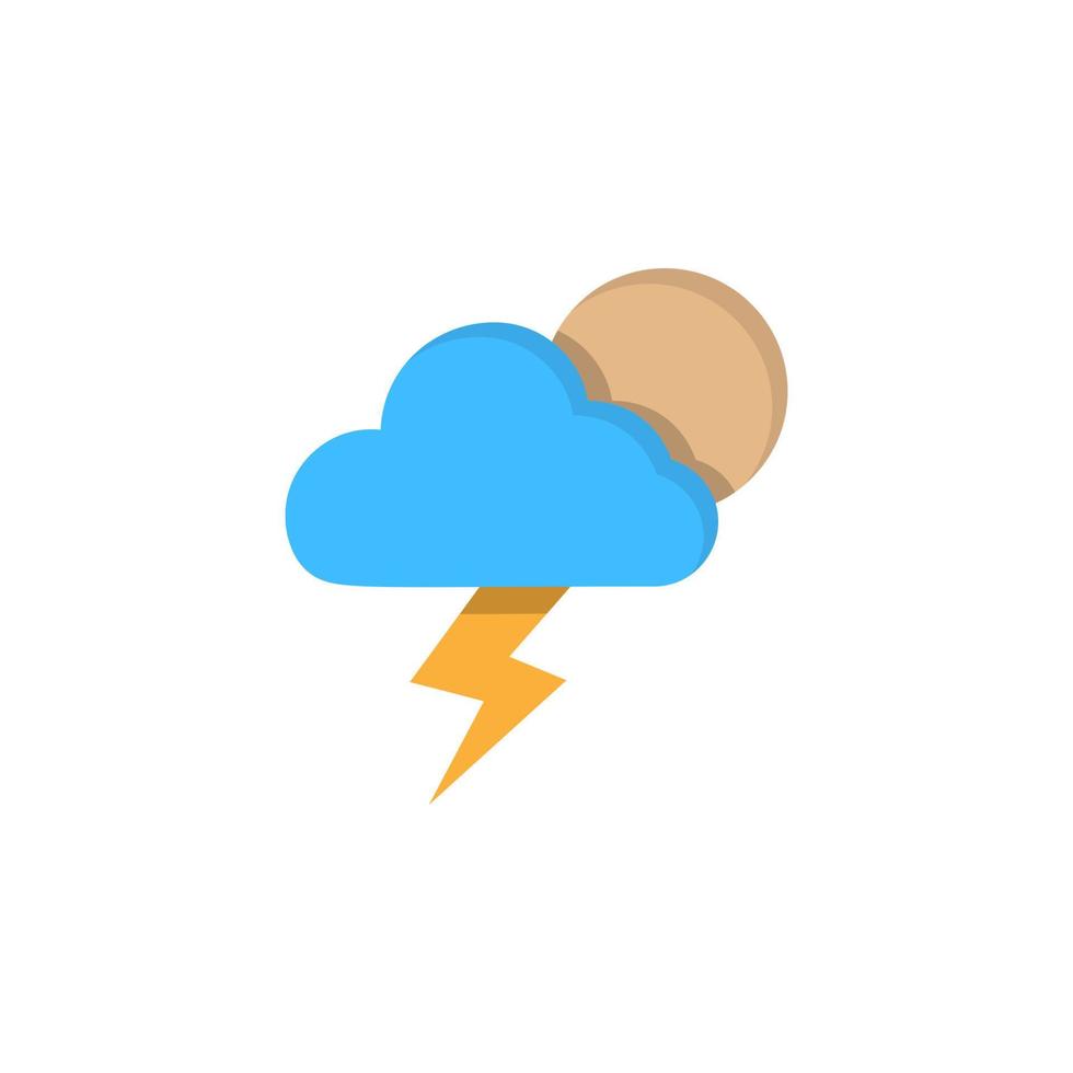 Cloud moon lightning vector icon illustration