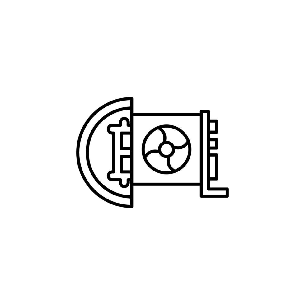 bitcoin, video card vector icon illustration