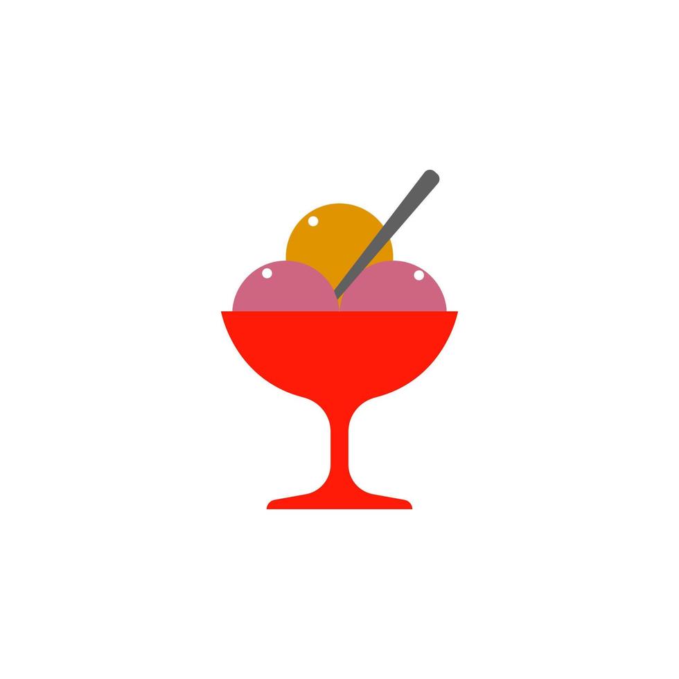 ice-cream in cup colored vector icon illustration