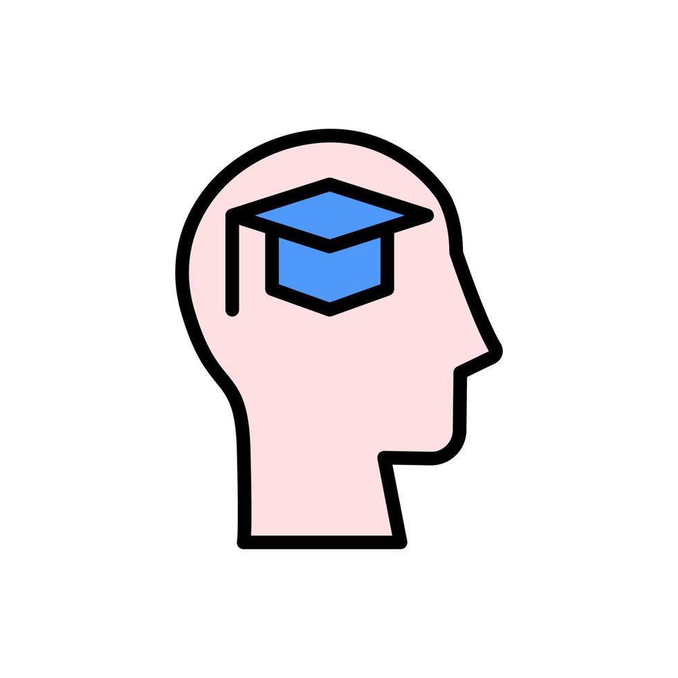 cabeza graduado sombrero vector icono ilustración