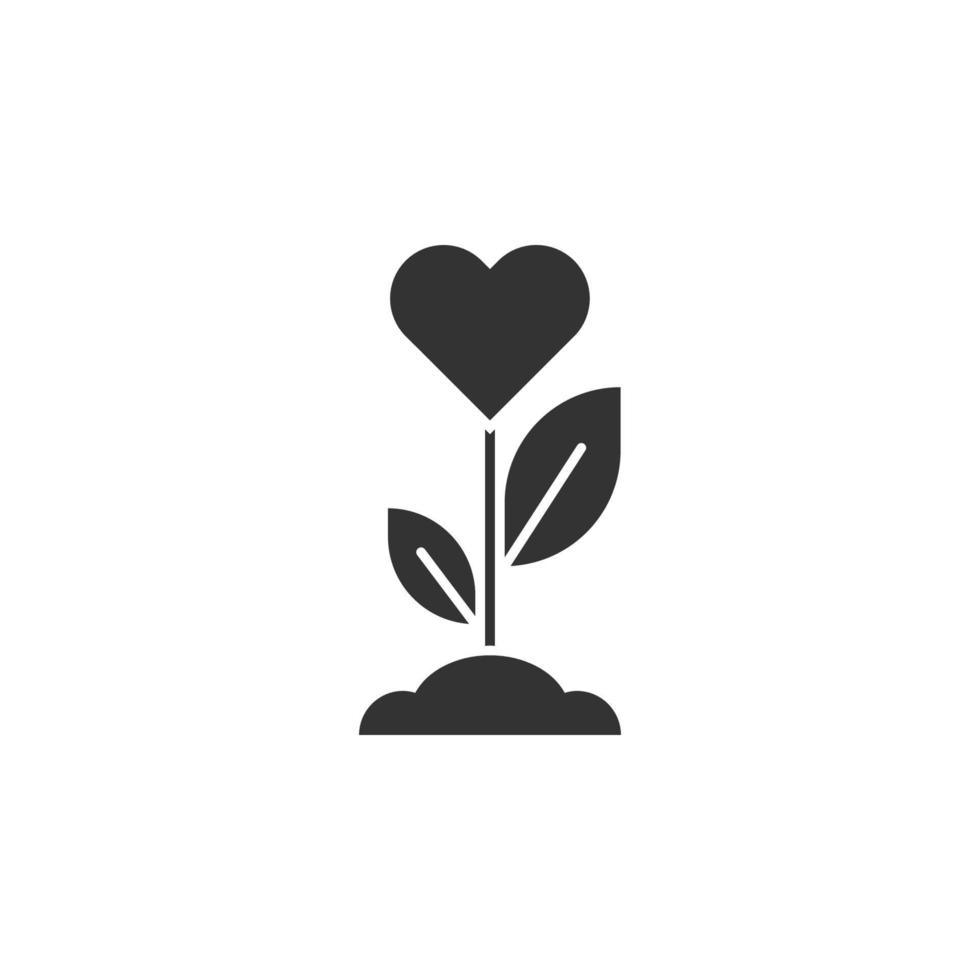 Charity love plant vector icon illustration