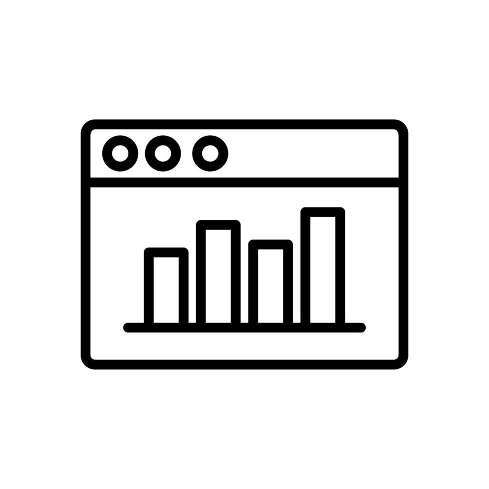Browser, web site, chart vector icon illustration