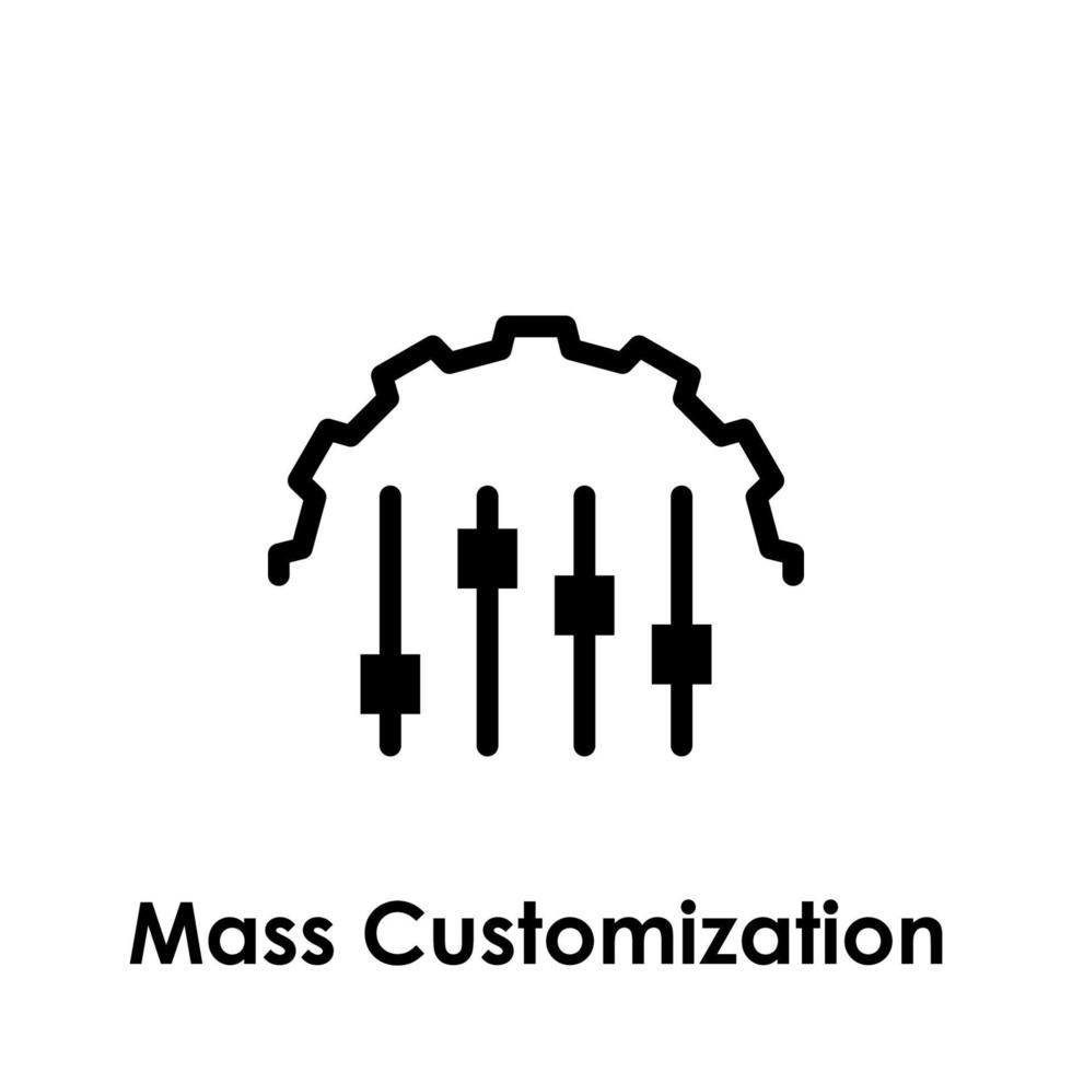 gear, volume mixer, mass customization vector icon illustration