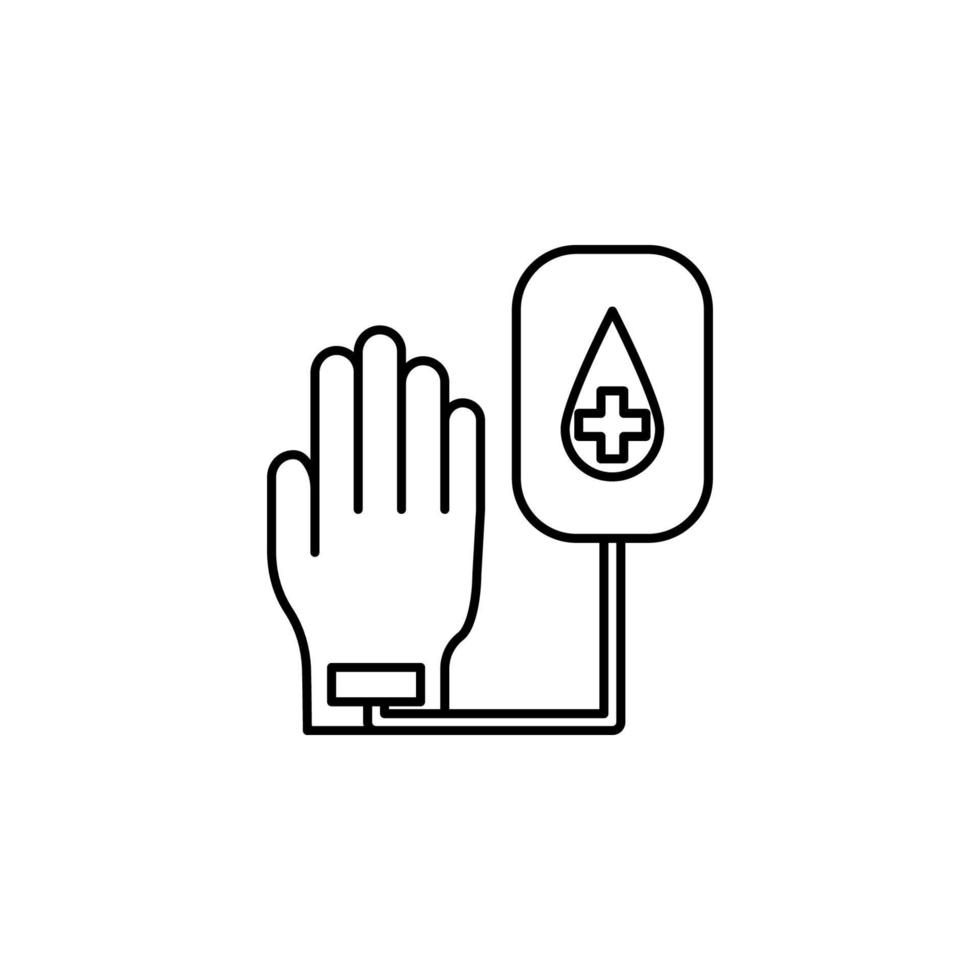 sangre donación, mano vector icono ilustración