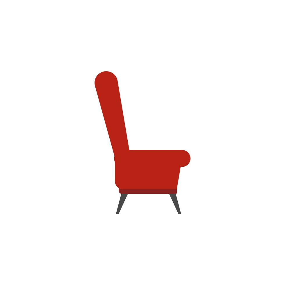 armchair with side flat vector icon illustration