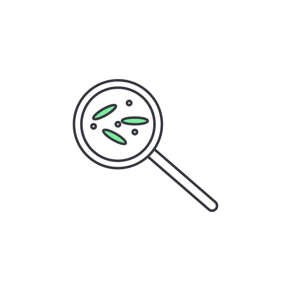 bacteria under the microscope vector icon illustration