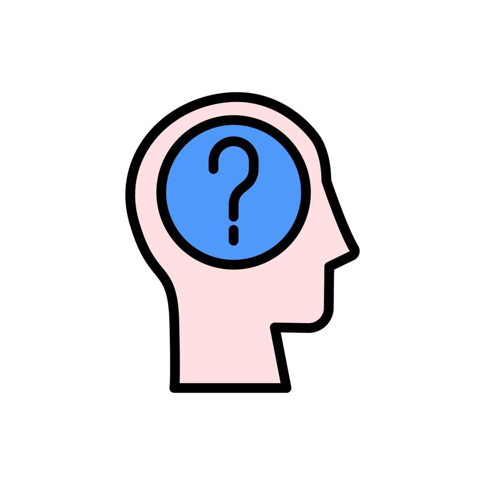 head question vector icon illustration
